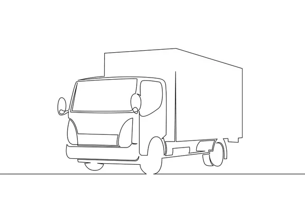 รถบรรทุกพร้อมรถเทรลเลอร์ขนส่งสินค้า — ภาพเวกเตอร์สต็อก