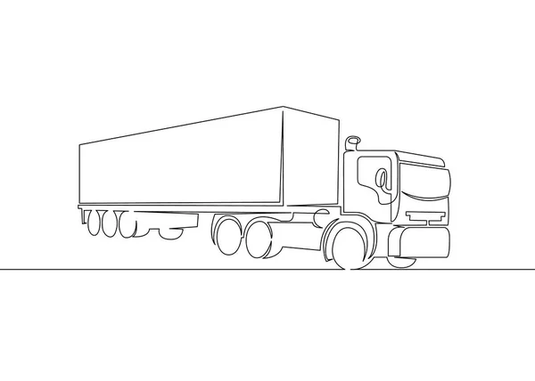 Caminhão com reboque de carga de condução —  Vetores de Stock