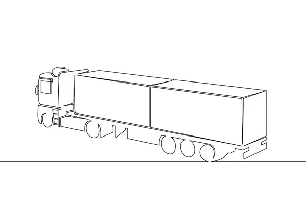 Camion con rimorchio da carico di guida — Vettoriale Stock