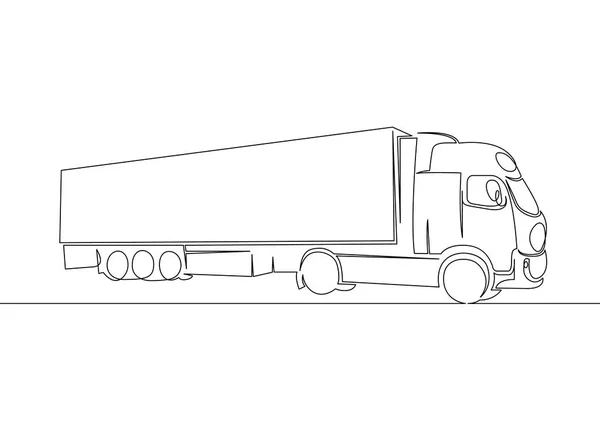 Caminhão com reboque de carga de condução — Vetor de Stock