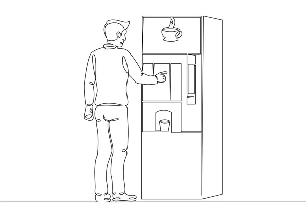 Hombre compra comida en la máquina — Archivo Imágenes Vectoriales