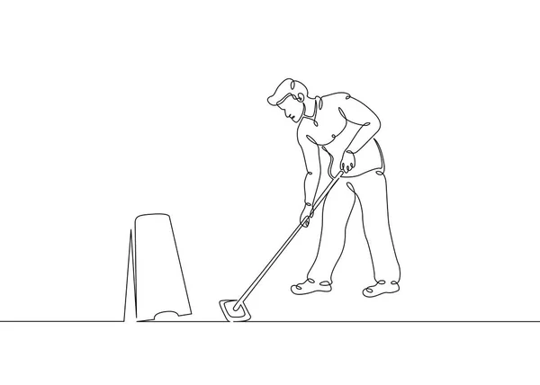 Nettoyage concierge travailleur service d'emploi — Image vectorielle