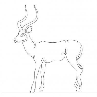 Sürekli tek çizgi el çizim ceylan