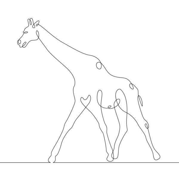 Girafe de dessin à main continue d'une ligne — Image vectorielle