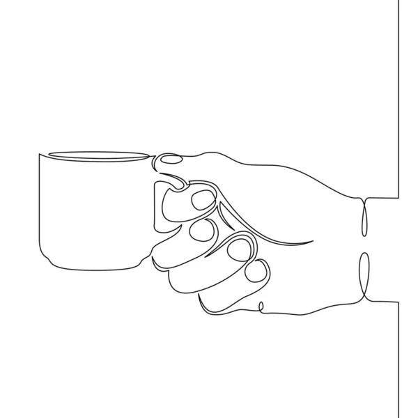 Mano con una taza de café de té — Archivo Imágenes Vectoriales