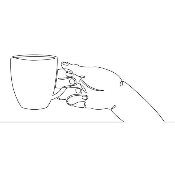 Χέρι με ένα φλιτζάνι καφέ τσαγιού — Διανυσματικό Αρχείο