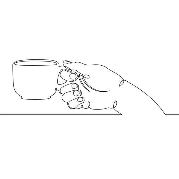 一手一杯茶咖啡 — 图库矢量图片