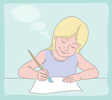 Karikatür illüstrasyon karalama karakter çizim anahattı