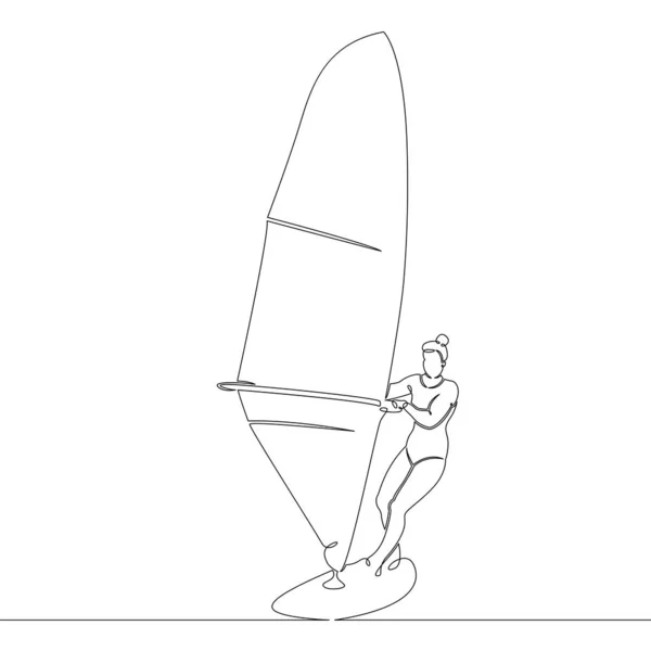 Planche à voile, voilier, voile sur la planche — Image vectorielle