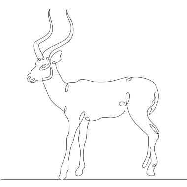 Sürekli tek çizgi el çizim ceylan