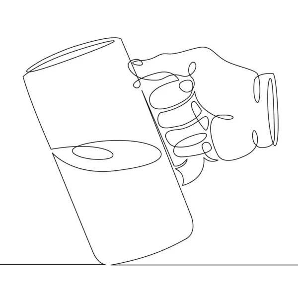 Рука тримає скляний кухоль з пивною піною — стоковий вектор