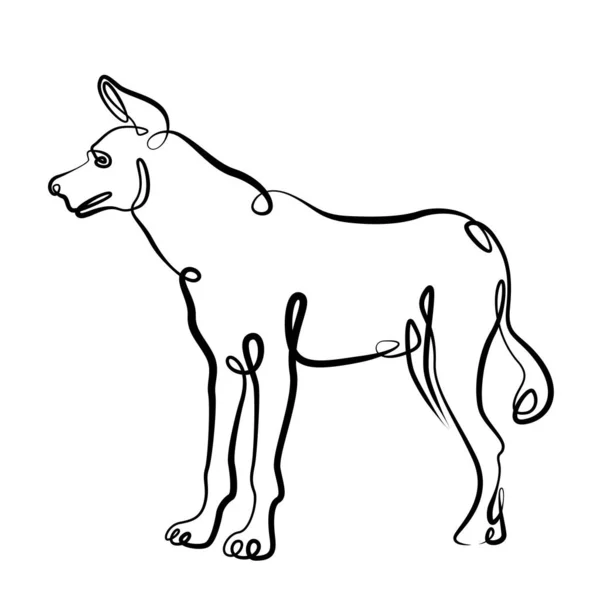 Continuo dibujo a mano de una línea hiena — Archivo Imágenes Vectoriales