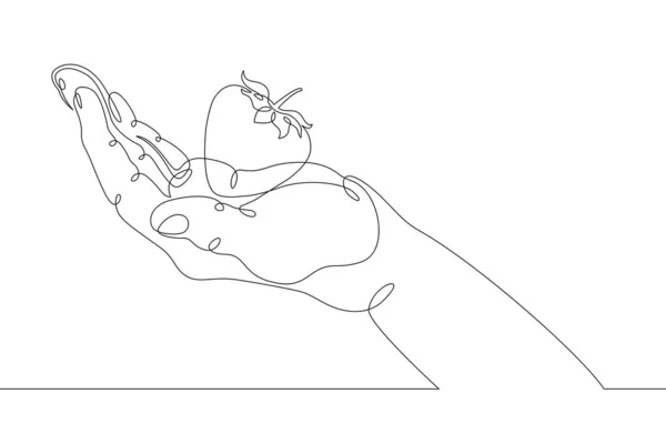 Χέρι βραχίονας αντικείμενο δάχτυλο χειρονομία σύμβολο παλάμης παλάμη φράουλα — Διανυσματικό Αρχείο