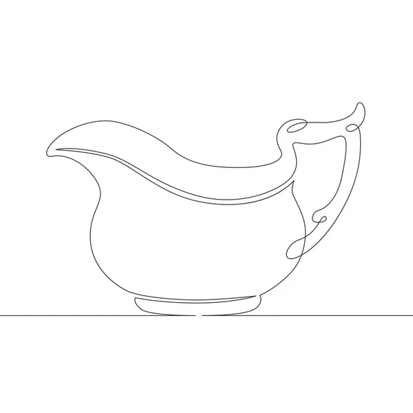 Continuous single drawn line art doodle milk — Stock Vector