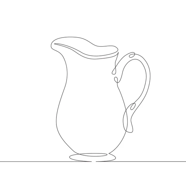 Continua singola linea disegnata arte doodle latte — Vettoriale Stock