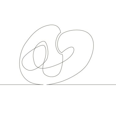 Aralıksız tek çizgili sanat karalaması Alman, yiyecek, simit