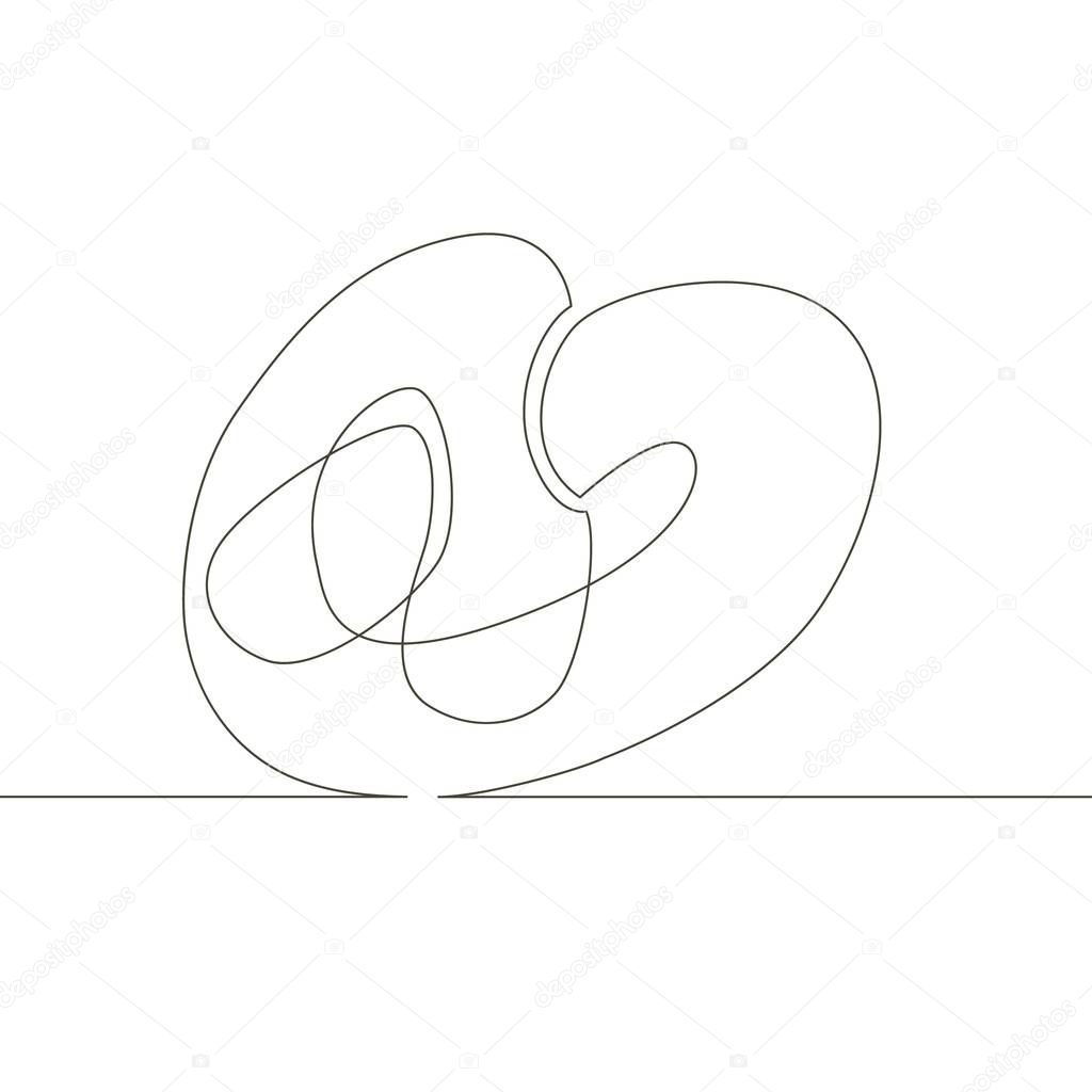 continuous single drawn line art doodle german, food, pretzel
