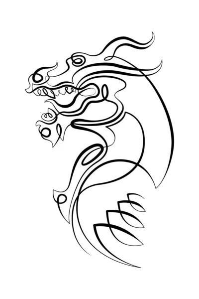 Tête d'animal mystique, la bouche du dragon — Image vectorielle