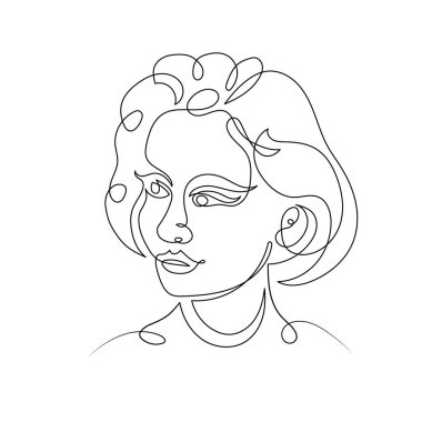 aralıksız tek çizilmiş resim portresi