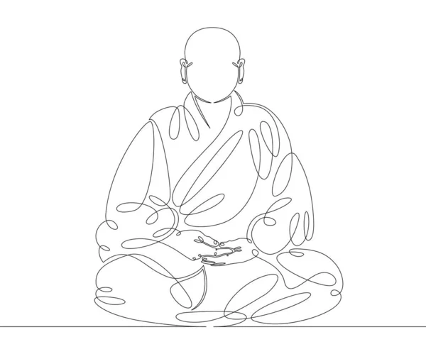 Буддийский монах молится — стоковый вектор
