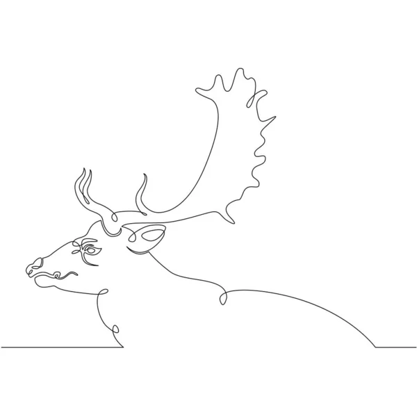 Veado selvagem da cabeça do retrato, alce, cervo do roe — Vetor de Stock