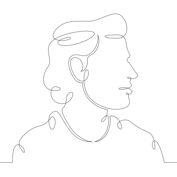 Junger Mann Porträt Profil Kopf Büste Seitenansicht — Stockvektor