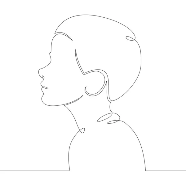 Portrait profil buste enfant enfant vue de côté — Image vectorielle