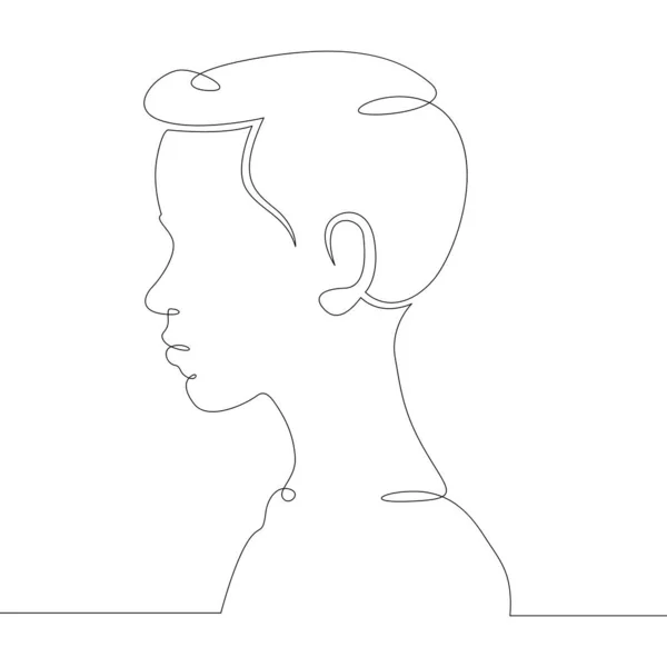 Retrato perfil busto criança criança vista lateral —  Vetores de Stock