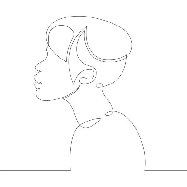 Ung kvinna flicka porträtt profil huvud byst — Stock vektor