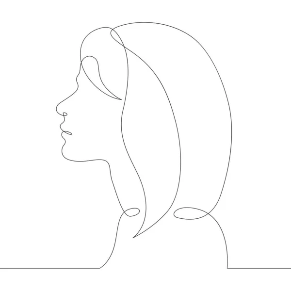 Jovem mulher menina retrato perfil cabeça bustsketch vista lateral — Fotografia de Stock