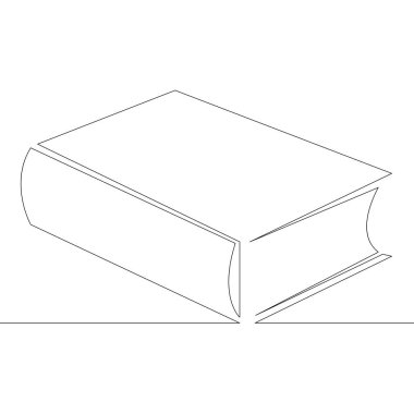 Bir sürekli çizim hattı logosu kapatılmış kitap