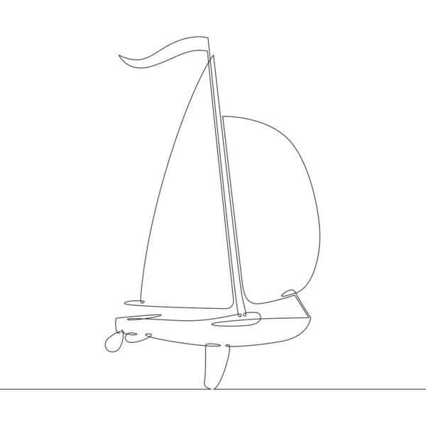 Boat dinghy yacht sailboat sail ship — Stock Vector
