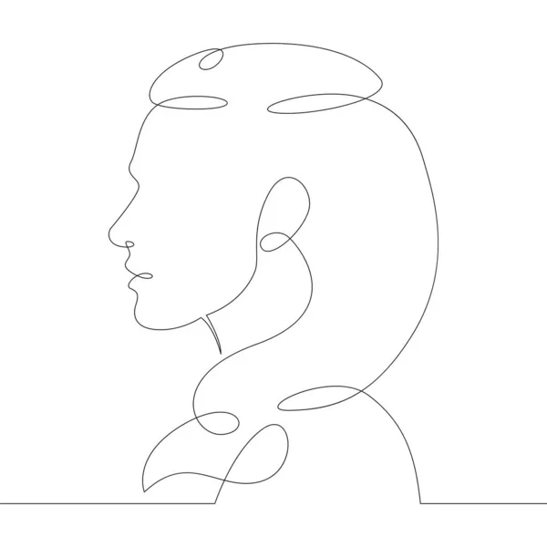 Jovem mulher menina retrato perfil cabeça bustsketch vista lateral — Fotografia de Stock