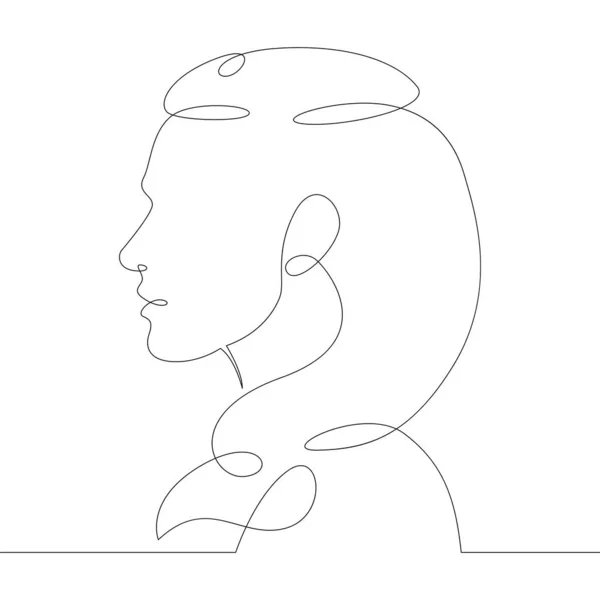 Jovem mulher menina retrato perfil cabeça bustsketch vista lateral —  Vetores de Stock