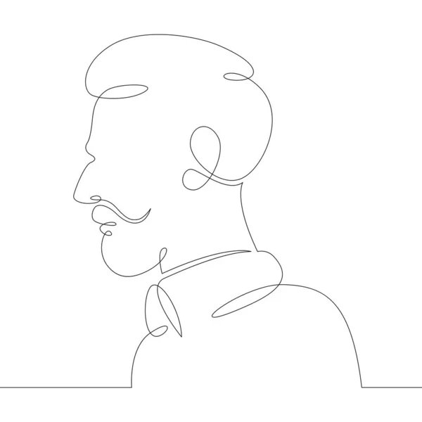 Line logo mladý muž portrét profil hlava busta boční pohled — Stock fotografie