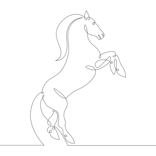 Pferd mit üppiger Mähne aufgezogen — Stockfoto