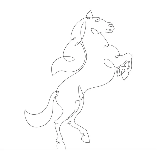 Häst med en frodig man uppvuxen — Stock vektor