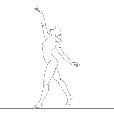 Zarif, ince, güzel kadın dans ediyor, dansçı..