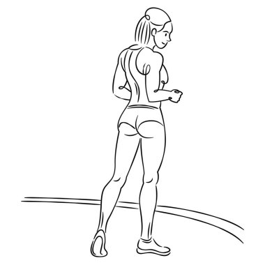 Genç bayan sporcu, spor üniformalı kız sporcu..