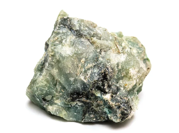 Зелений Берил Мінерал Ізольований Білому Тлі — стокове фото