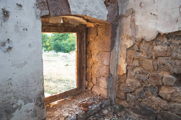 Wände Und Fassade Eines Alten Verlassenen Gebäudes — Stockfoto