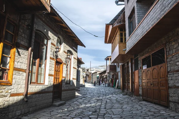 Hauptstrasse Von Lagich Eine Stadt Der Ismailly Region Azerbaijan Lagich lizenzfreie Stockfotos