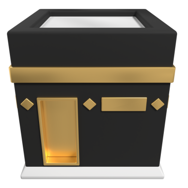 Kabe Müslümanlar için 3 boyutlu resimde kutsal bir yerdir. Kabe 'deki İslami bayram ya da hac bayramı kavramı. Kabe 3d simge tasarımı