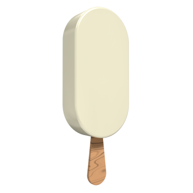 Vanilyalı dondurma. Dondurma çubuklu dondurma tatlısı. Vanilyalı dondurma. 3B görüntüleme