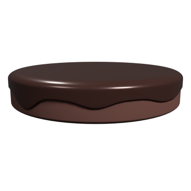 Çikolata standı. Erimiş çikolatalı podyum. Ürün sunumu. 3B resimleme