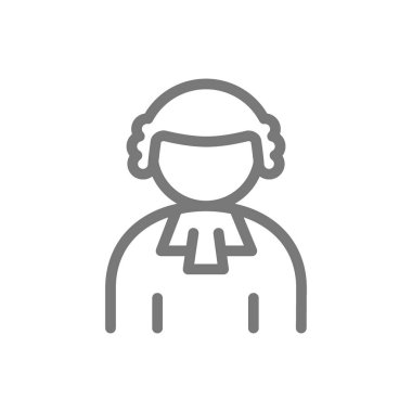 Basit Yargıç satırı simgesi. Vektör çizim tasarım sembolü ve işareti. Beyaz arka plan üzerinde izole