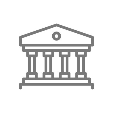 Basit yapı sütunlar satırı simgesi ile. Vektör çizim tasarım sembolü ve işareti. Beyaz arka plan üzerinde izole