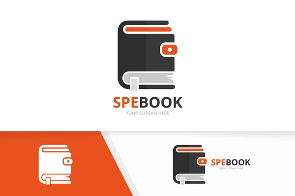 Vector portemonnee en boek logo-combinatie. Portemonnee en bibliotheek-symbool of pictogram. Unieke Financiën en boekhandel logo ontwerpsjabloon. — Stockvector