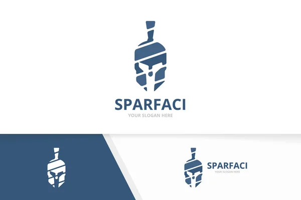 Vector Spartaanse logo combinatie. Helm symbool of pictogram. Unieke warrior logo ontwerpsjabloon. — Stockvector