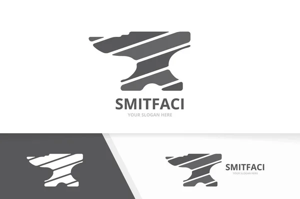 Vector smith logo combinatie. Smid symbool of pictogram. Unieke metalen logo ontwerpsjabloon. — Stockvector